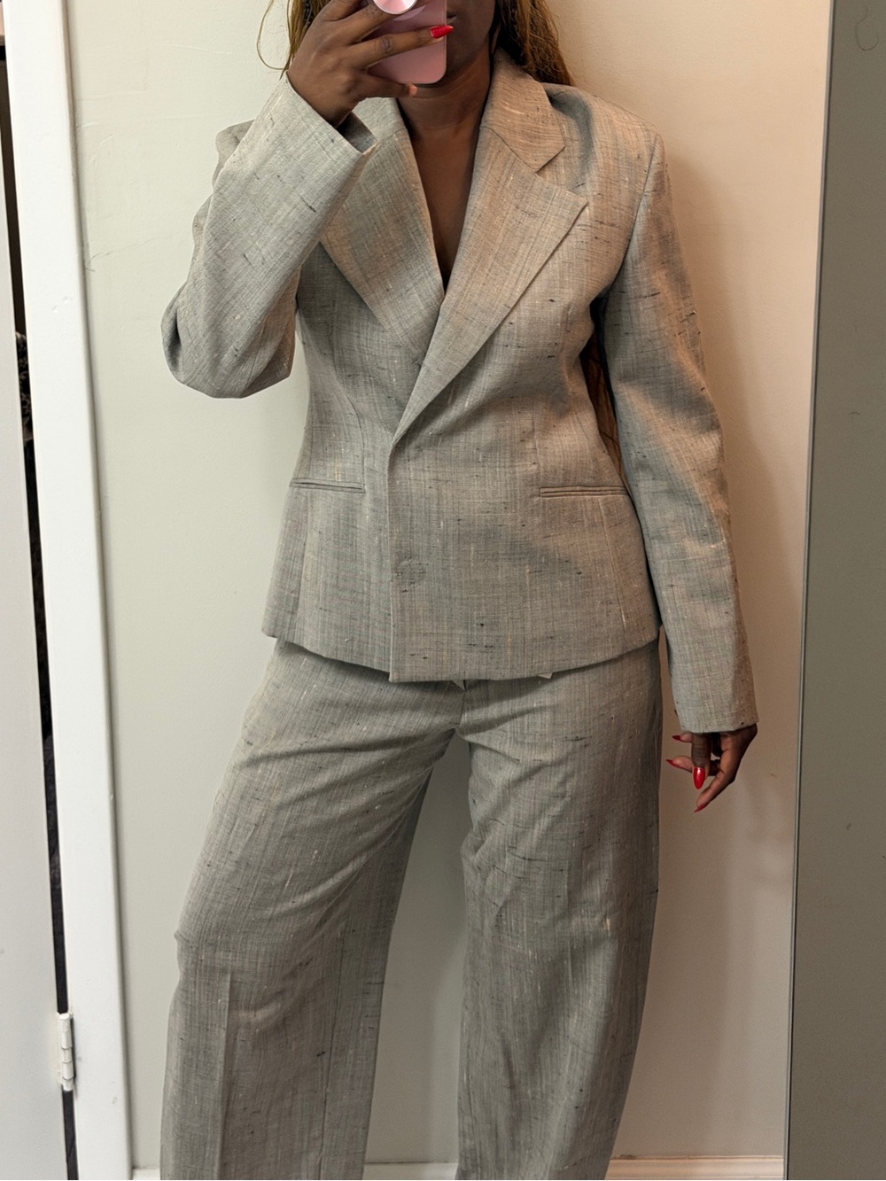 Zara Taupe Wide-Leg Tailored Suit - Picture 13 of 13